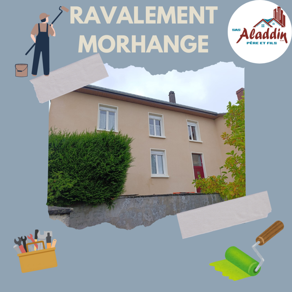 Nouveau chantier terminé façade rénovée et finitions Gratté à Morhange